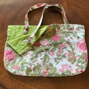 Floral Reversible Canvas Tote Bag